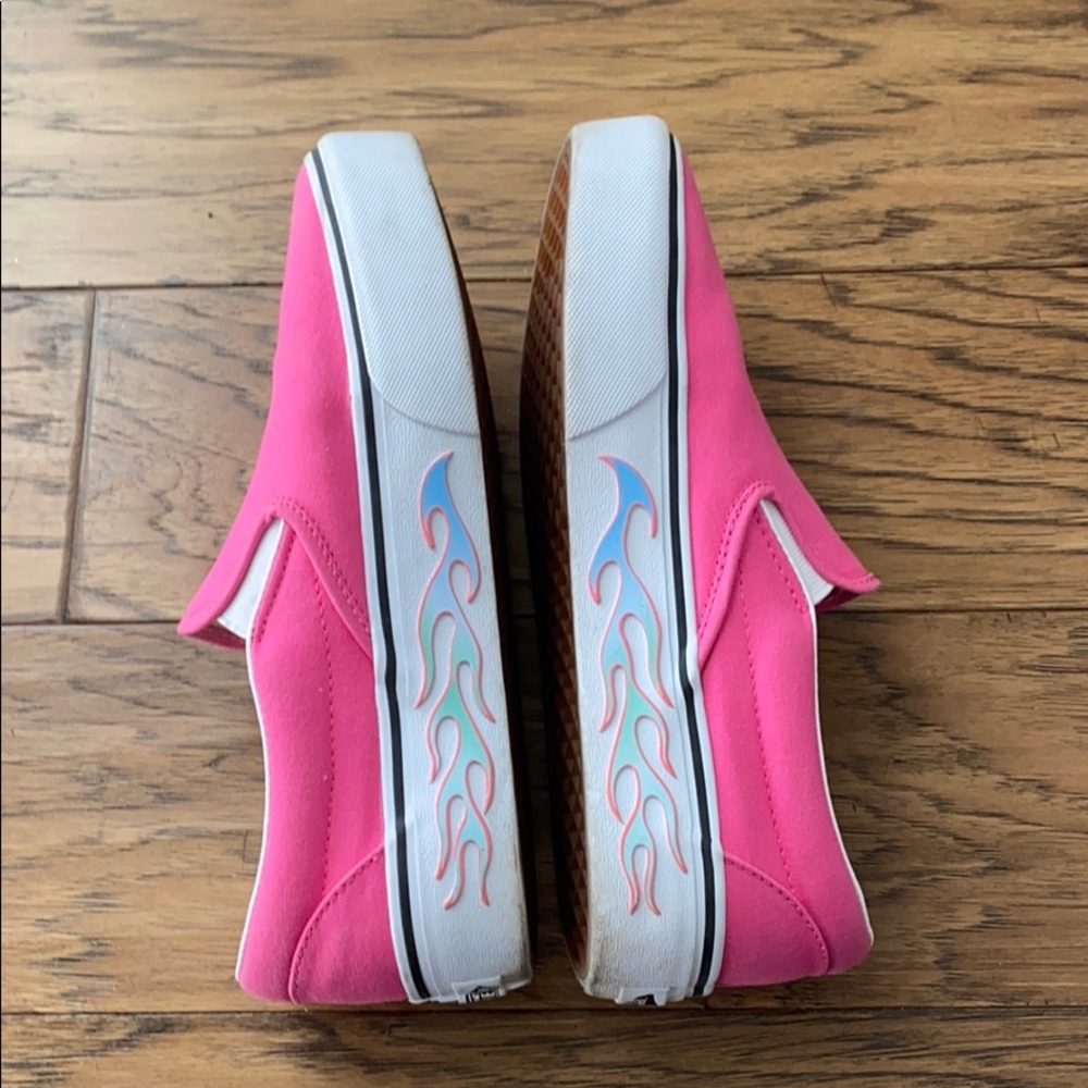 Pink vans with flame detailing